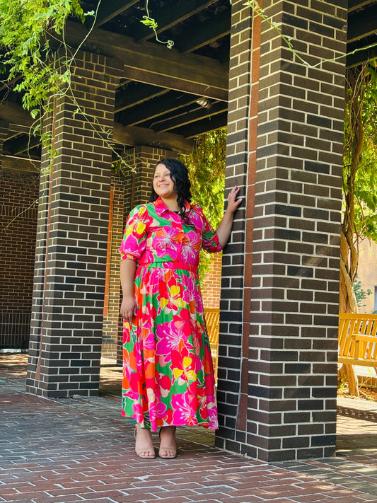 Women's Flower Shirt and Skirt Set