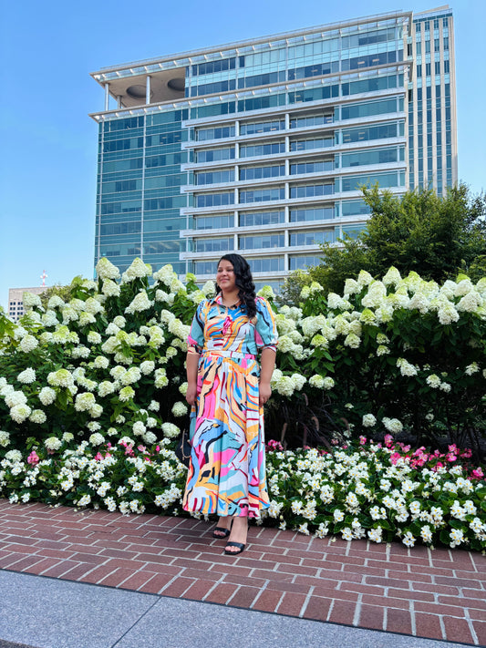 Women's Multi Color Shirt and Skirt Set
